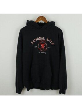 National Rifle Association Men's 2XL Black Cotton Graphic Hoodie Sweatshirt
